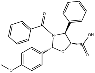 (2R,4S,5R)-3-苯甲酰基-2-(4-甲氧基苯基)-4-苯基-5-恶唑烷羧酸,157826-10-3,结构式