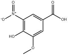 4-ヒドロキシ-3-メトキシ-5-ニトロ安息香酸 化学構造式