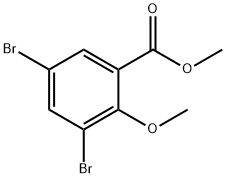 3,5-ジブロモ-2-メトキシベンゼンカルボン酸メチル 化学構造式