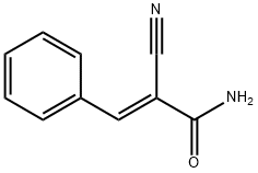 (E)-2-シアノ-3-フェニルプロペンアミド 化学構造式