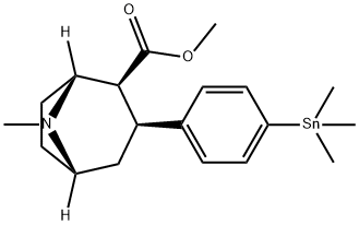 8-AZABICYCLO[3.2.1]OCTANE-2-CARBOXYLIC ACID, 8-METHYL-3-[4-(TRIMETHYL-STANNYL)PHENYL]-, METHYL ESTER, [1R-(EXO, EXO)]- Structure