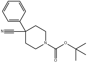 1-BOC-4-氰基-4-苯基哌啶, 158144-79-7, 结构式