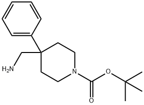 TERT-ブチル 4-(アミノメチル)-4-フェニルピペリジン-1-カルボキシレート 化学構造式