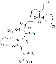 (2R)-L-gamma-Glutamyl-3-((2-((bis(bis(2-chloroethyl)amino)phosphinyl)oxy) ethyl)sulfonyl)- L-alanyl-2-phenylglycine,158382-37-7,结构式