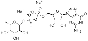 5`-二磷酸鸟嘌呤核苷-岩藻糖二钠盐, 15839-70-0, 结构式