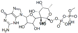 [(2S,3S,4R,5R)-5-(2-amino-6-oxo-3H-purin-9-yl)-3,4-dihydroxy-oxolan-2-yl]methoxy-[hydroxy-[(2R,3R,4R,5S,6S)-3,4,5-trihydroxy-6-methyl-oxan-2-yl]oxy-phosphoryl]oxy-phosphinic acid 结构式