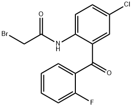 2-ブロモ-4′-クロロ-2′-(2-フルオロベンゾイル)アセトアニリド 化学構造式