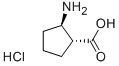(1R,2R)-(-)-2-Amino-1-cyclopentanecarboxylic acid hydrochloride 化学構造式