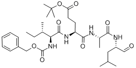 Z-ILE-GLU (OBUT)-ALA-LEU-H (アルデヒド) 化学構造式