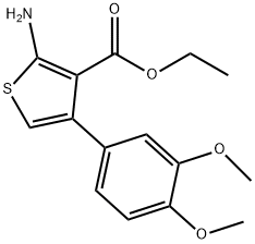 2-氨基-4-(3,4-二甲氧基-苯基)-噻吩-3-羧酸乙酯 结构式