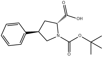 (2R,4R)-BOC-4-苯基-吡咯啉-2-羧酸, 158567-91-0, 结构式