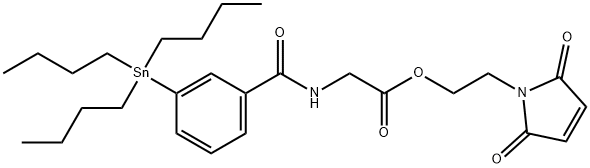 N-[3-(三丁基锡基)苯甲酰基]甘氨酸 2-(2,5-二氢-2,5-二氧代-1H-吡咯-1-基)乙基酯, 158745-44-9, 结构式