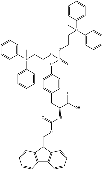 N-[(9H-芴-9-基甲氧基)羰基]-O-[双[2-(甲基二苯基硅烷基)乙氧基]磷酰]-L-酪氨酸, 158817-11-9, 结构式