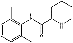 N-(2,6-ジメチルフェニル)ピペリジン-2-カルボキサミド 化学構造式