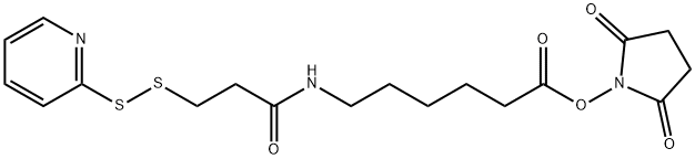 琥珀酰亚胺基-6-[3-(2-吡啶基二硫基)丙酰胺基]己酸, 158913-22-5, 结构式