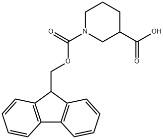 1-(9H-フルオレン-9-イルメトキシカルボニル)-3-ピペリジンカルボン酸 化学構造式