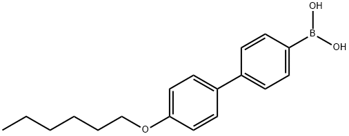 4'-n-Hexyloxybiphenyl-4-boronic acid, 97% 化学構造式