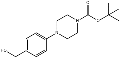 4-[4-(ヒドロキシメチル)フェニル]テトラヒドロ-1(2H)-ピラジンカルボン酸TERT-ブチル 化学構造式