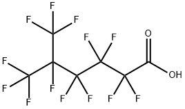 2,2,3,3,4,4,5,6,6,6-デカフルオロ-5-(トリフルオロメチル)ヘキサン酸 化学構造式