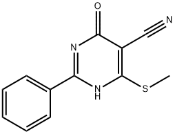 4-(METHYLTHIO)-6-OXO-2-PHENYL-1,6-DIHYDROPYRIMIDINE-5-CARBONITRILE Struktur