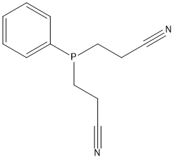 ビス(2-シアノエチル)フェニルホスフィン 化学構造式