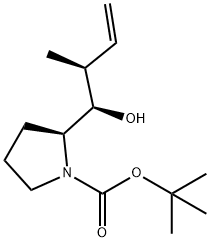 (2S,1'R,2'S)-N-(tert-butoxycarbonyl)-2-(1'-hydroxy-2'-Methyl-3'-butenyl)-pyrrolidine Struktur