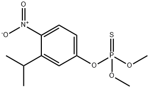 Phosphorothioic acid O,O-dimethyl O-(3-isopropyl-4-nitrophenyl) ester Structure