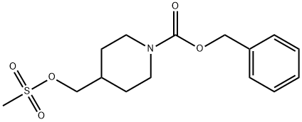 4-(Methanesulfonyloxymethyl)-piperidine-1-carboxylic acid benzyl ester 化学構造式