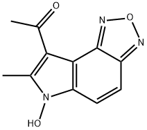 1 - (6 -羟基- 7 -甲基- 6H- [1,2,5]恶二唑并[3,4 - E]吲哚- 8 -基)- 1 -酮, 159325-84-5, 结构式