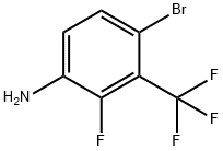 4-Bromo-2-fluoro-3-(trifluoromethyl)aniline, 4-Bromo-alpha,alpha,alpha,2-tetrafluoro-m-toluidine, 159329-03-0, 结构式