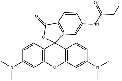 6-ヨードアセトアミドテトラメチルローダミン, (TECHNICAL GRADE) 化学構造式