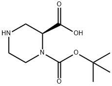 (S)-1-Boc-哌嗪-2-羧酸, 159532-59-9, 结构式