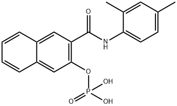 りん酸O-[3-[(2,4-ジメチルフェニル)アミノカルボニル]ナフタレン-2-イル] 化学構造式