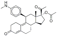 17Α-乙酰氧基-11Β-[4-(N-甲基氨基)-苯基]- 19-去甲孕甾-4,9-二烯-3,20-二酮, 159681-66-0, 结构式