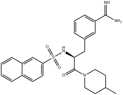 3-[(2S)-3-(4-methyl-1-piperidyl)-2-(naphthalen-2-ylsulfonylamino)-3-ox o-propyl]benzenecarboximidamide Structure