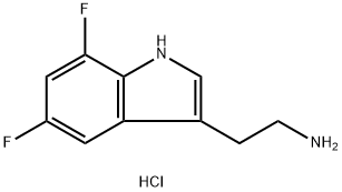 2-(5,7-二氟-1H-吲哚-3-基)乙胺盐酸盐, 159730-14-0, 结构式
