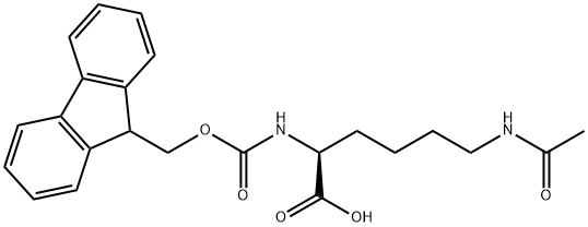 Nα-[(9H-フルオレン-9-イルメトキシ)カルボニル]-Nε-アセチル-L-リジン 化学構造式