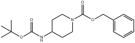4-((TERT-ブチルトキシカルボニル)アミノ)ピペリジン-1-カルボン酸ベンジル 化学構造式