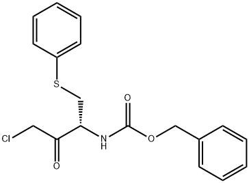 (R)-(-)-3-(苄氧羰基氨基)-1-氯-4-苯硫基-2-丁酮 结构式