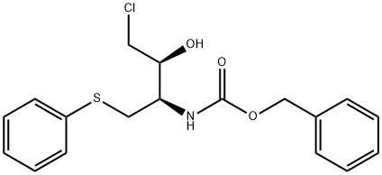 Benzyl (1R,2S)-3-chloro-2-hydroxy-1-(phenylthiomethyl)propylcarbamate Struktur