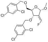 甲基-2-脱氧-3,5-二-O-(3,5-二氯苯基)-2-(氟亚甲基)-alpha-D-赤式戊呋喃糖苷, 159944-91-9, 结构式