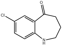 7-クロロ-1,2,3,4-テトラヒドロ-5H-1-ベンゾアゼピン-5-オン 化学構造式