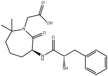 2-[(6S)-2,2-dimethyl-7-oxo-6-[(3-phenyl-2-sulfanyl-propanoyl)amino]azepan-1-yl]acetic acid Structure