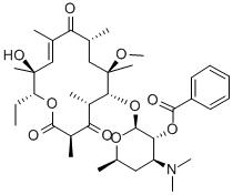 3-De[(2,6-dideoxy-3-C-methyl-3-O-methyl-a-L-ribo-hexopyranosyl)oxy]-10,11-didehydro-11-deoxy-6-O-methyl-3-oxo-erythromycin 2'-acetate 化学構造式