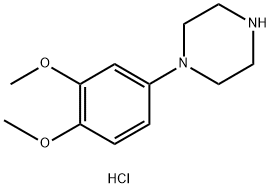 1-(3,4-ジメトキシフェニル)ピペラジン塩酸塩 化学構造式