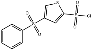 4-(フェニルスルホニル)チオフェン-2-スルホニルクロリド 化学構造式