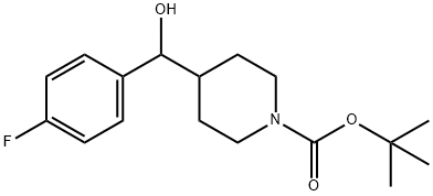 4-((4-氟苯基)(羟基)甲基)哌啶-1-甲酸叔丁酯, 160296-41-3, 结构式
