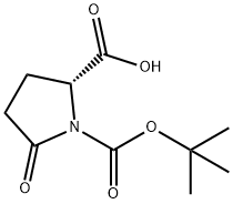 (R)-BOC-5-オキソピロリジン-2-カルボン酸 化学構造式