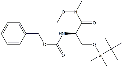 (R)-2-(CBZ-AMINO)-3-(TERT-BUTYL-DIMETHYLSILYLOXY)-N-METHOXY-N-METHYLPROPANAMIDE Structure