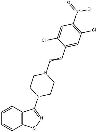 3-[4-[2-(2,5-Dichloro-4-nitrophenyl)ethenyl]-1-piperazinyl]-1,2-benzisothiazole Structure